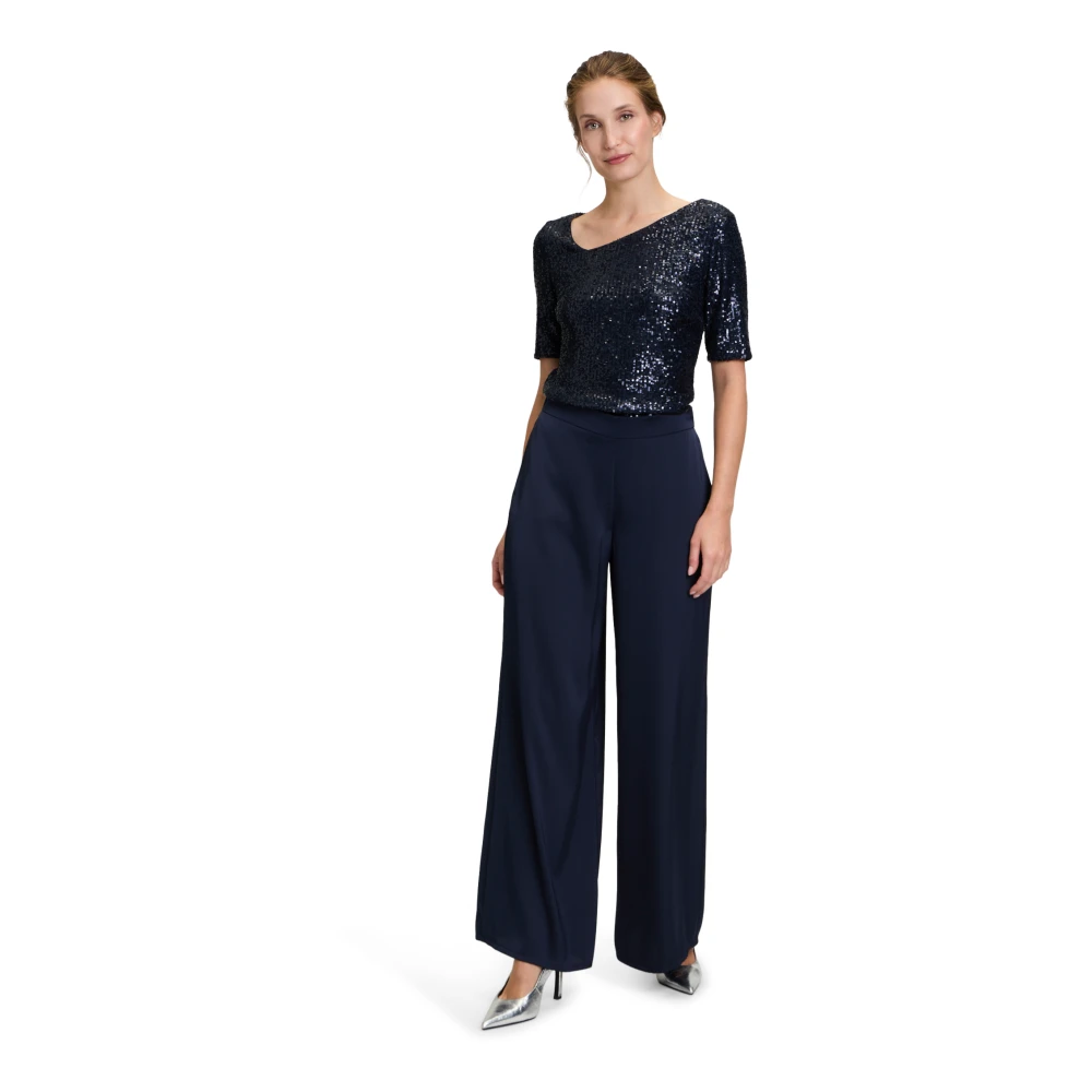 Vera Mont Paillet Glamour Top Blue Dames