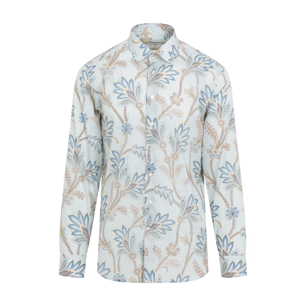 ETRO Blauw Katoenen Overhemd Moderne Stijl Multicolor Heren