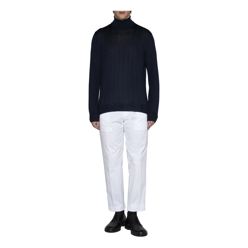 D4.0 Midnight Blue Roll-Neck Sweater Blue Heren