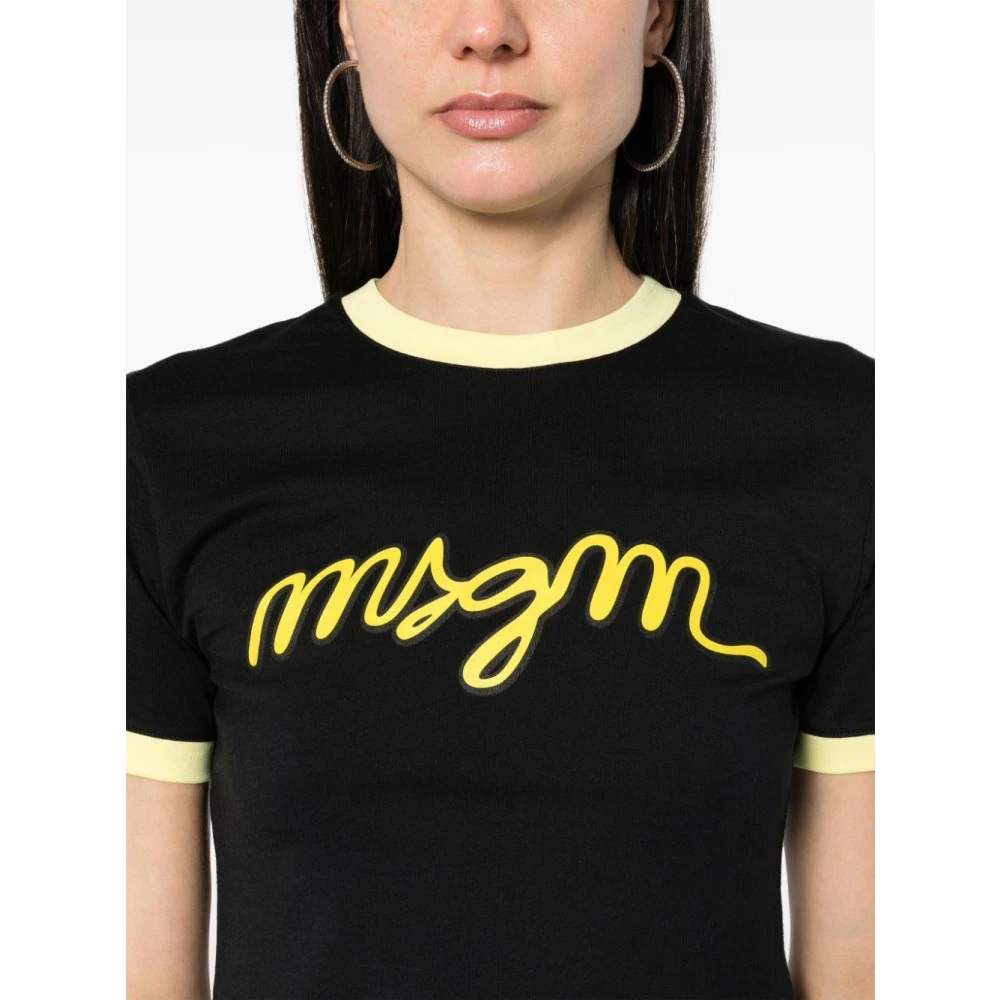 Msgm Stijlvol T-shirt voor Mannen en Vrouwen Black Dames