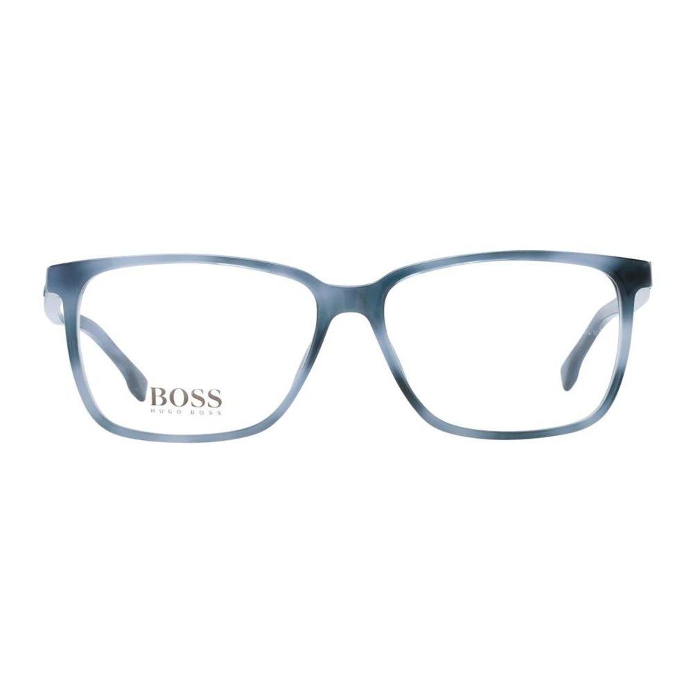 Hugo Boss Stijlvol Blauw Rechthoekige Optische Frames Blue Heren