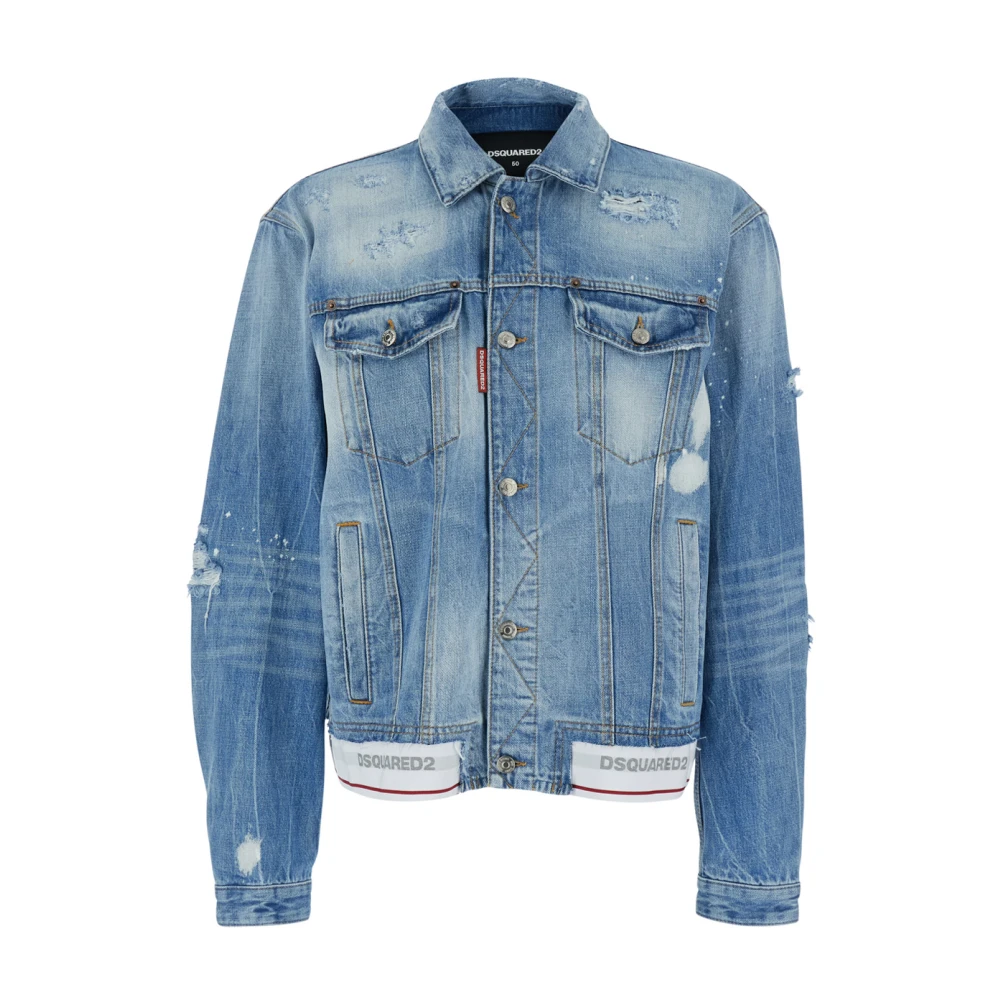 Dsquared2 Men's Blue Denim Jackets, S, Light Cool Kids Wash Over Jean Jacket