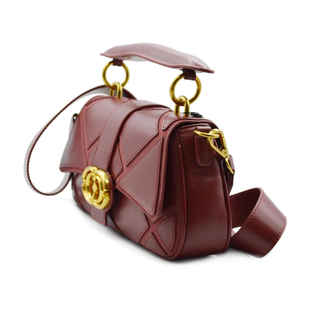 La Carrie Leren Suède Handtas Geborduurd Red Dames