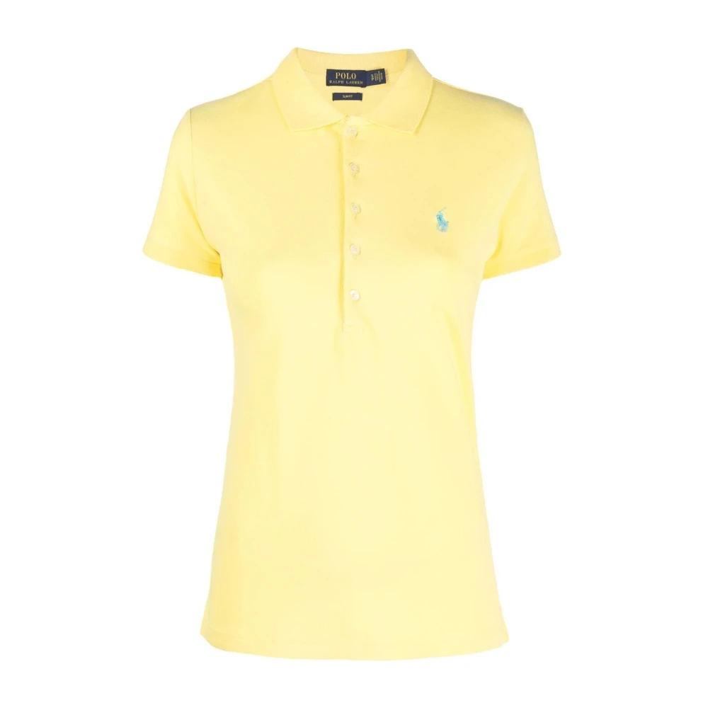 Ralph Lauren Julie Logo-Geborduurd Poloshirt in Geel Yellow Dames