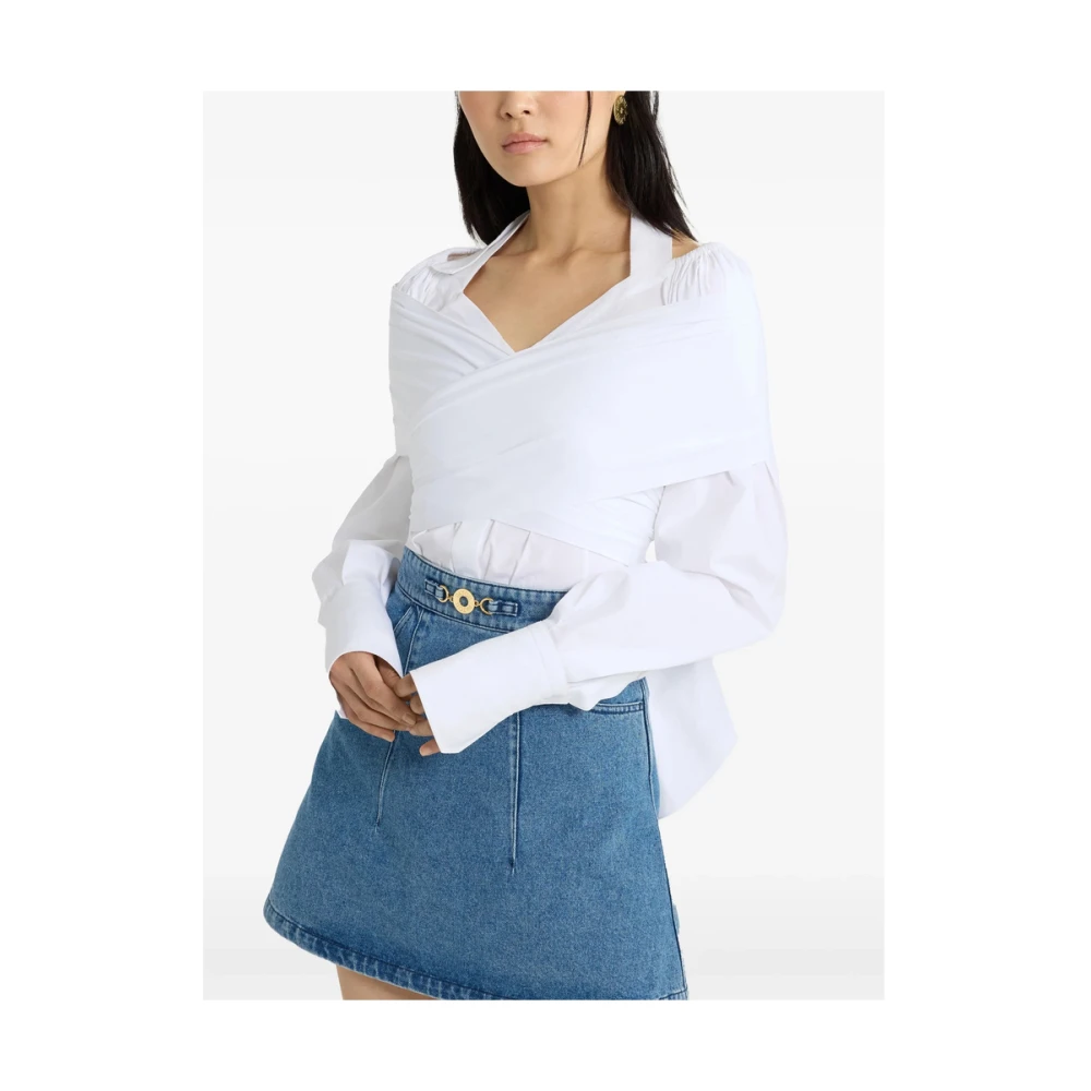 Patou Witte Pofmouw Overhemd met Paneeldetails White Dames
