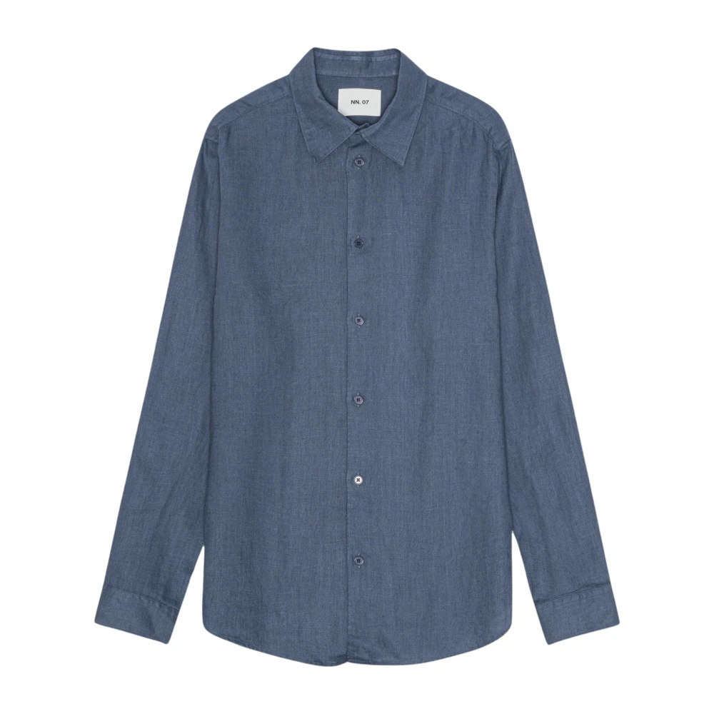 Nn07 Premium Linnen Shirt Beringzee Blue Heren
