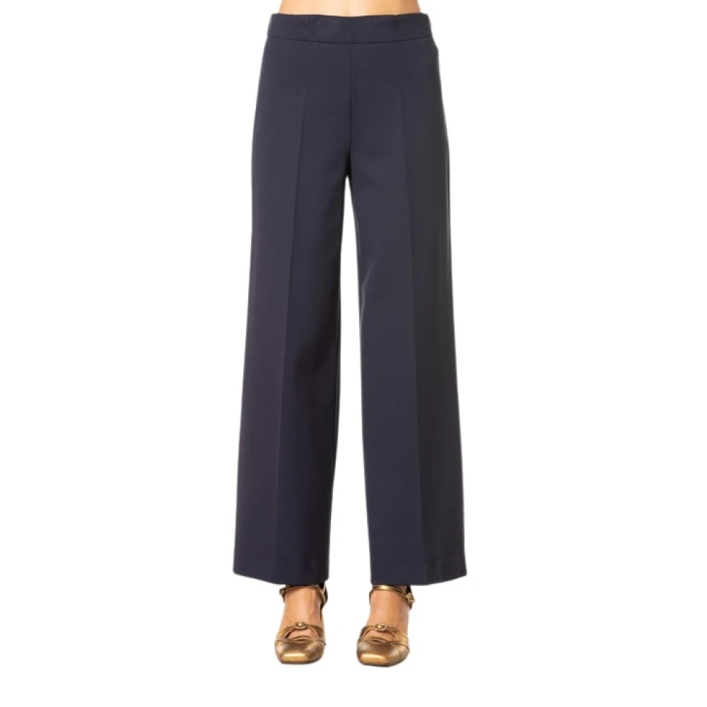 Liviana Conti Nacht Viscose Palazzo Broek Blue Dames