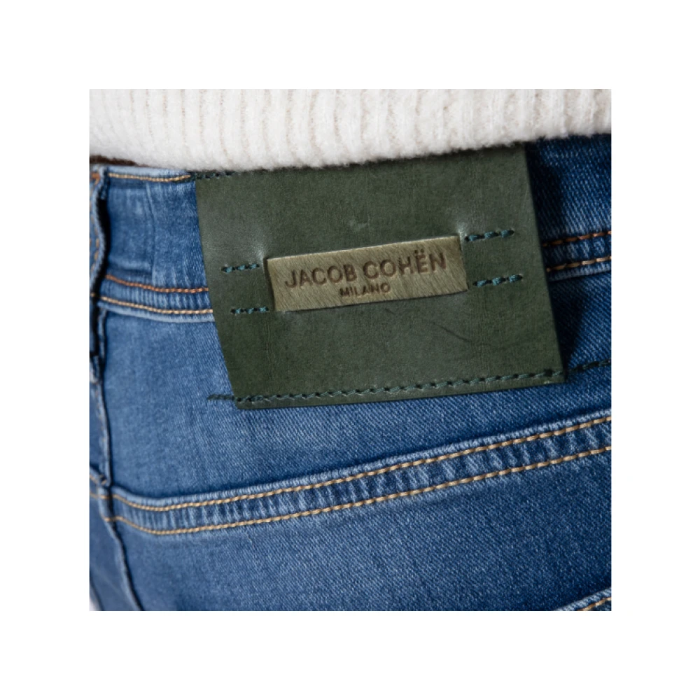 Jacob Cohën Blauwe Gewassen Cropped Carrot Jeans Blue Heren