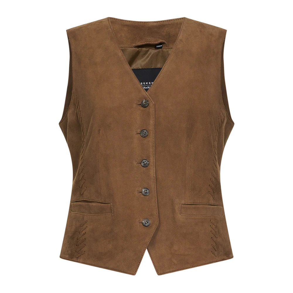 Weekend Max Mara Women's Brown Waistcoats, M, Goatskin Vest