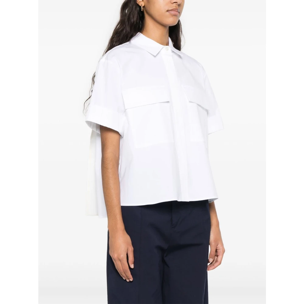 Semicouture Witte Shirt met Plooiontwerp White Dames