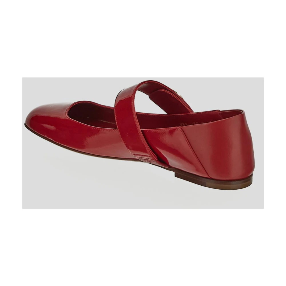 Valentino Garavani Leren Ballerina Schoenen Red Dames