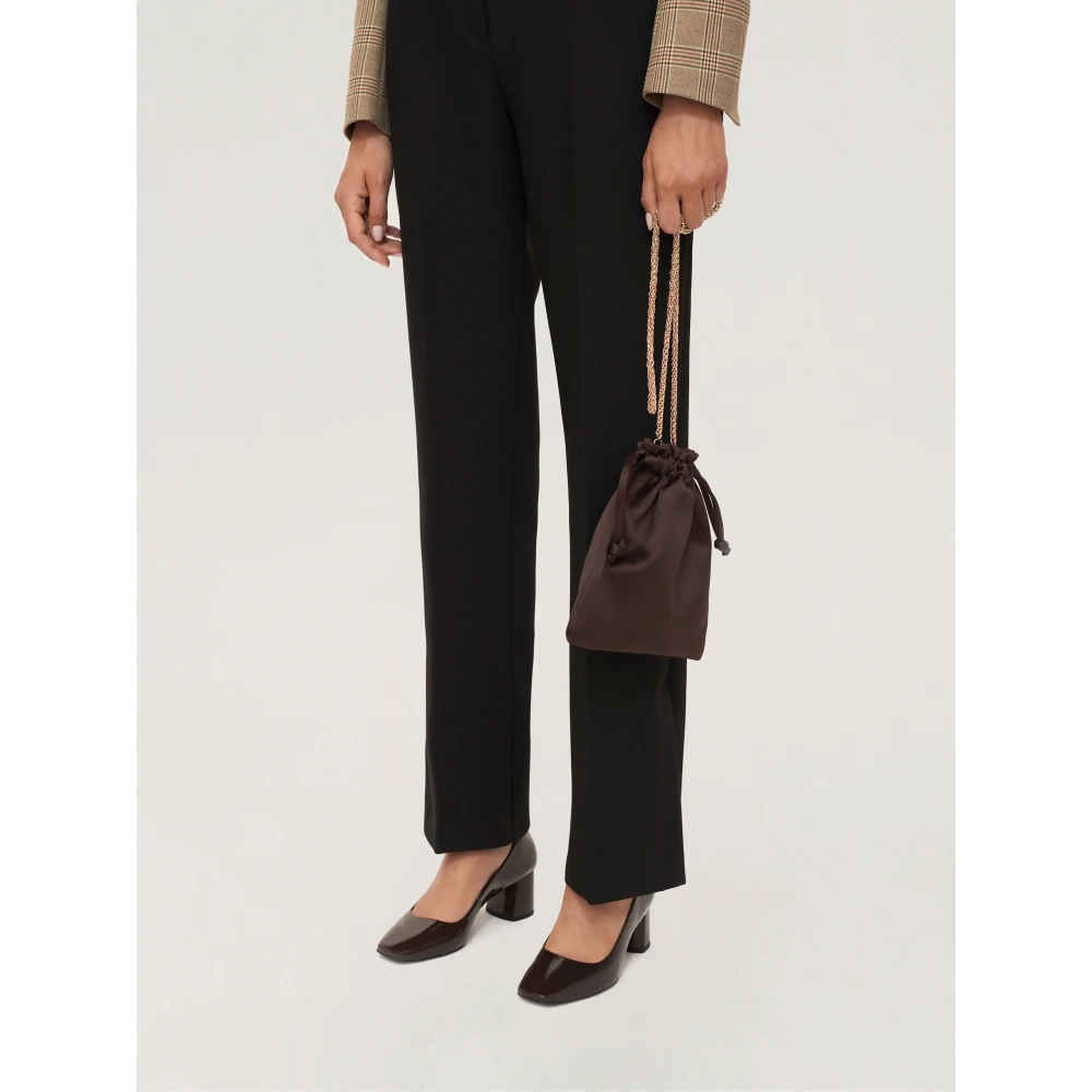 Kazar Donkerbruine tas met satijnen afwerking Brown Dames