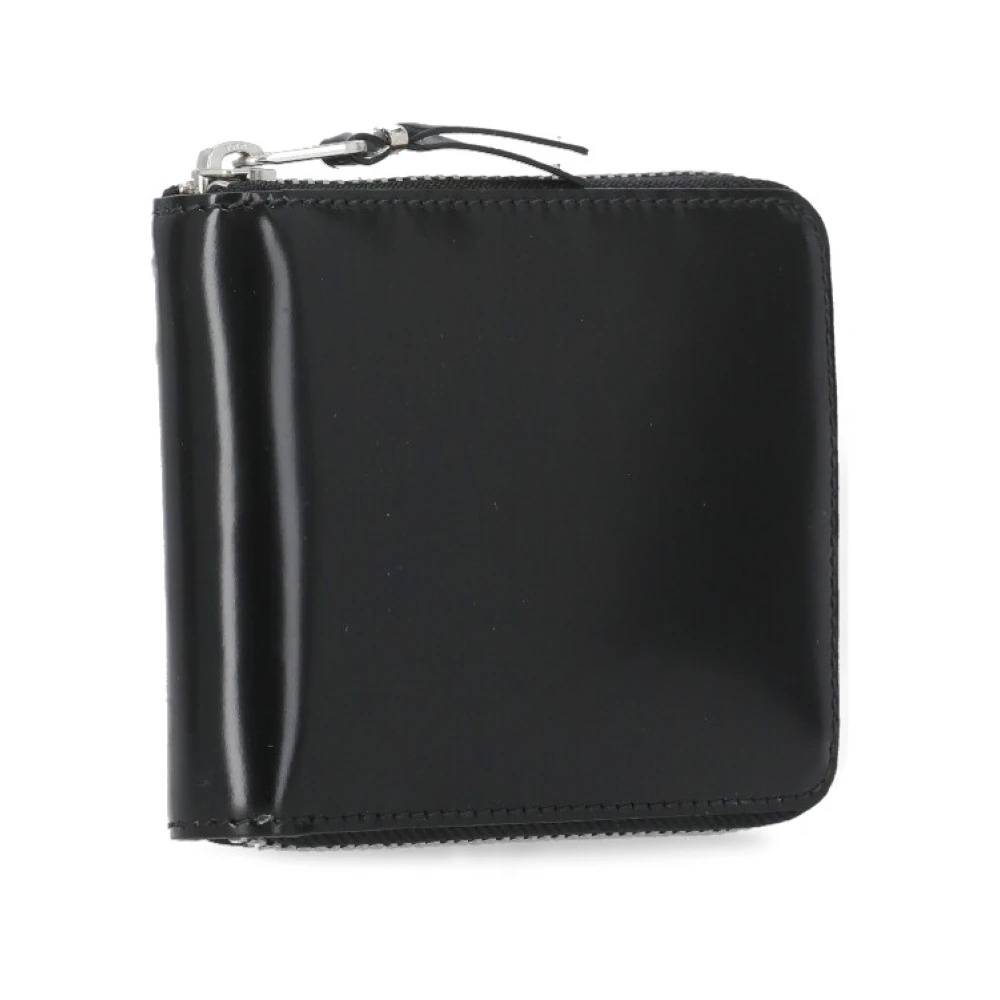 Comme des Garçons Zwarte leren portemonnee met ritssluiting Black Unisex