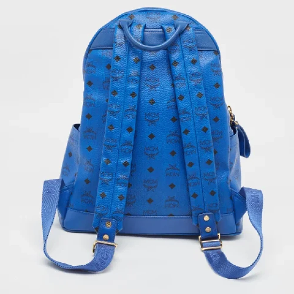MCM Pre-owned Leather backpacks Blue Dames