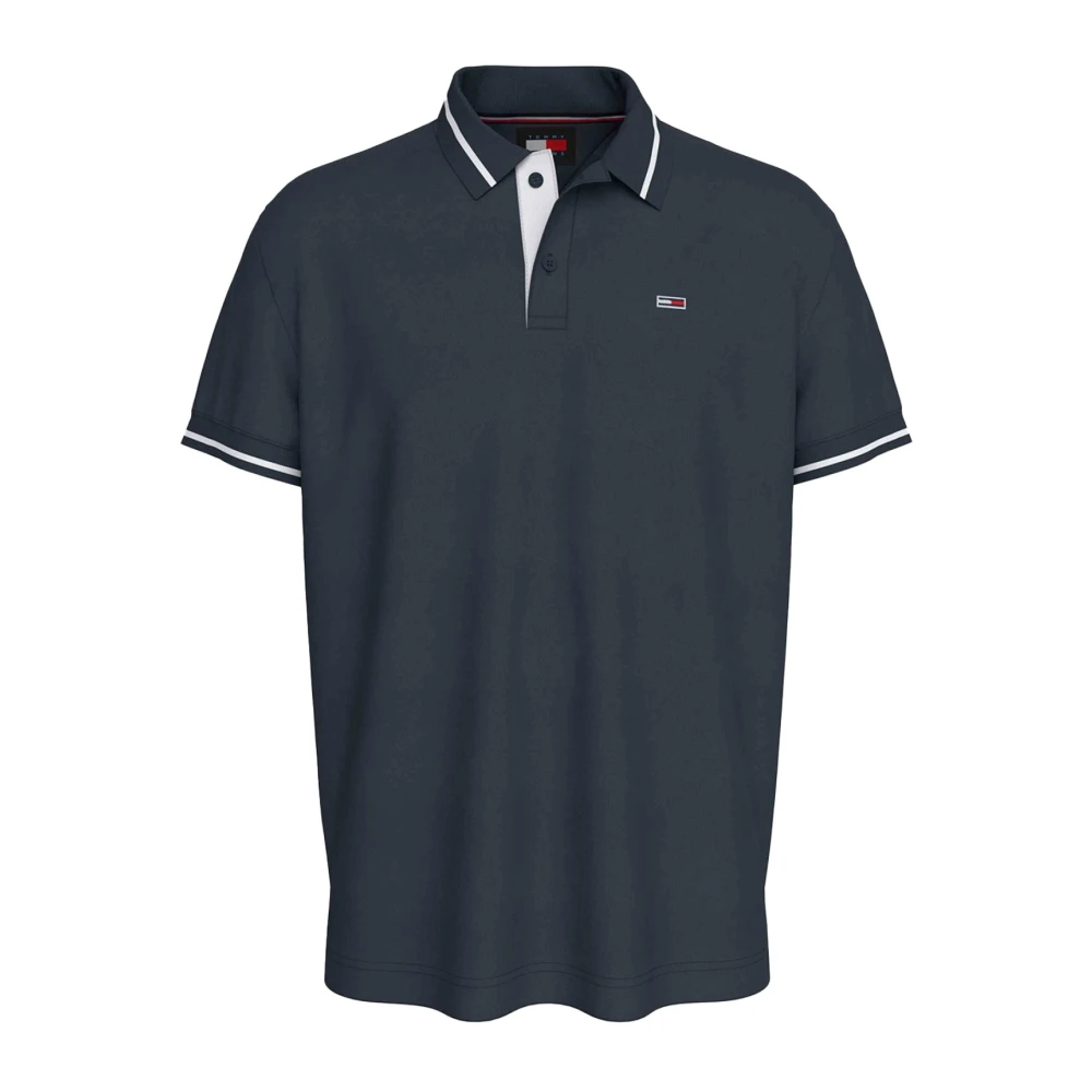 Tommy Jeans Blauw Polo Shirt Korte Mouw Blue Heren