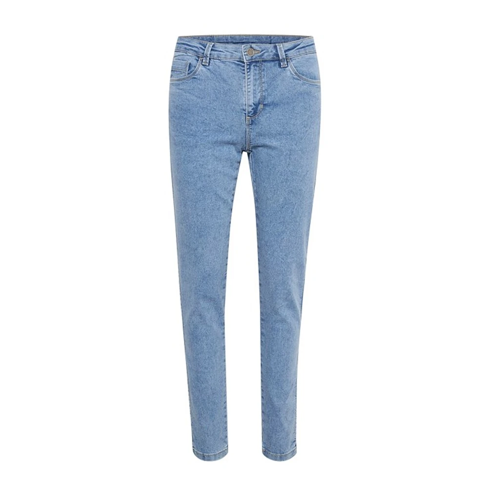 Kaffe Slim Fit Jeans in Lichtblauw Gewassen Denim Blue Dames