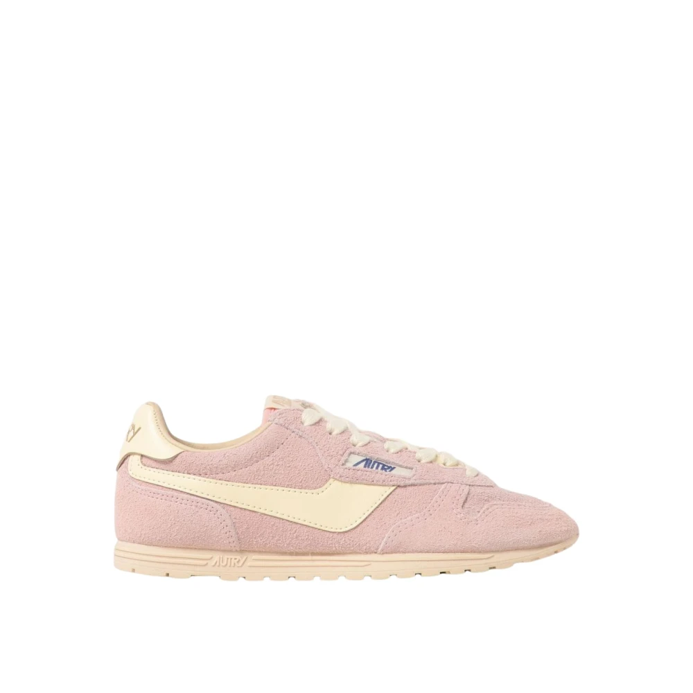 Autry Women's Pink Sneakers, 8 Uk, Medalist Suede Low Top Trainers