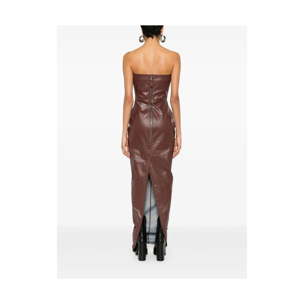 Rick Owens Oxblood Denim Kokerjurk Red Dames