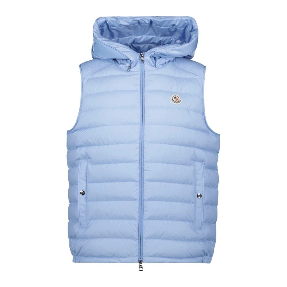 Moncler Blauwe mouwloze Bourget jas Blue Heren