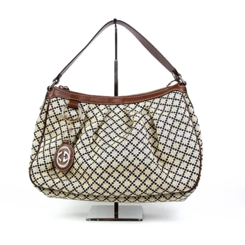 Gucci Vintage Pre-owned Fabric gucci-bags Beige Dames