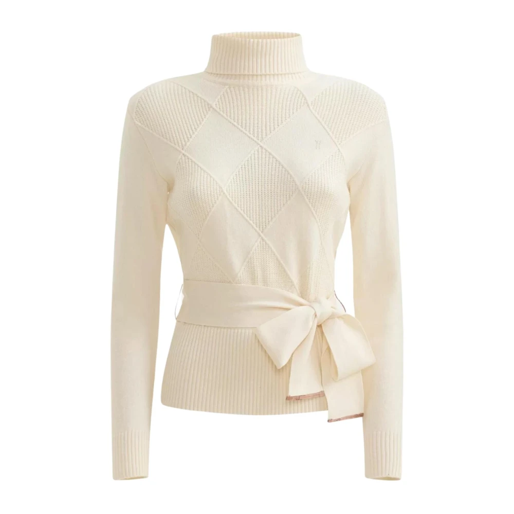 Alviero Martini 1a Classe Geribbelde coltrui met riem Beige Dames