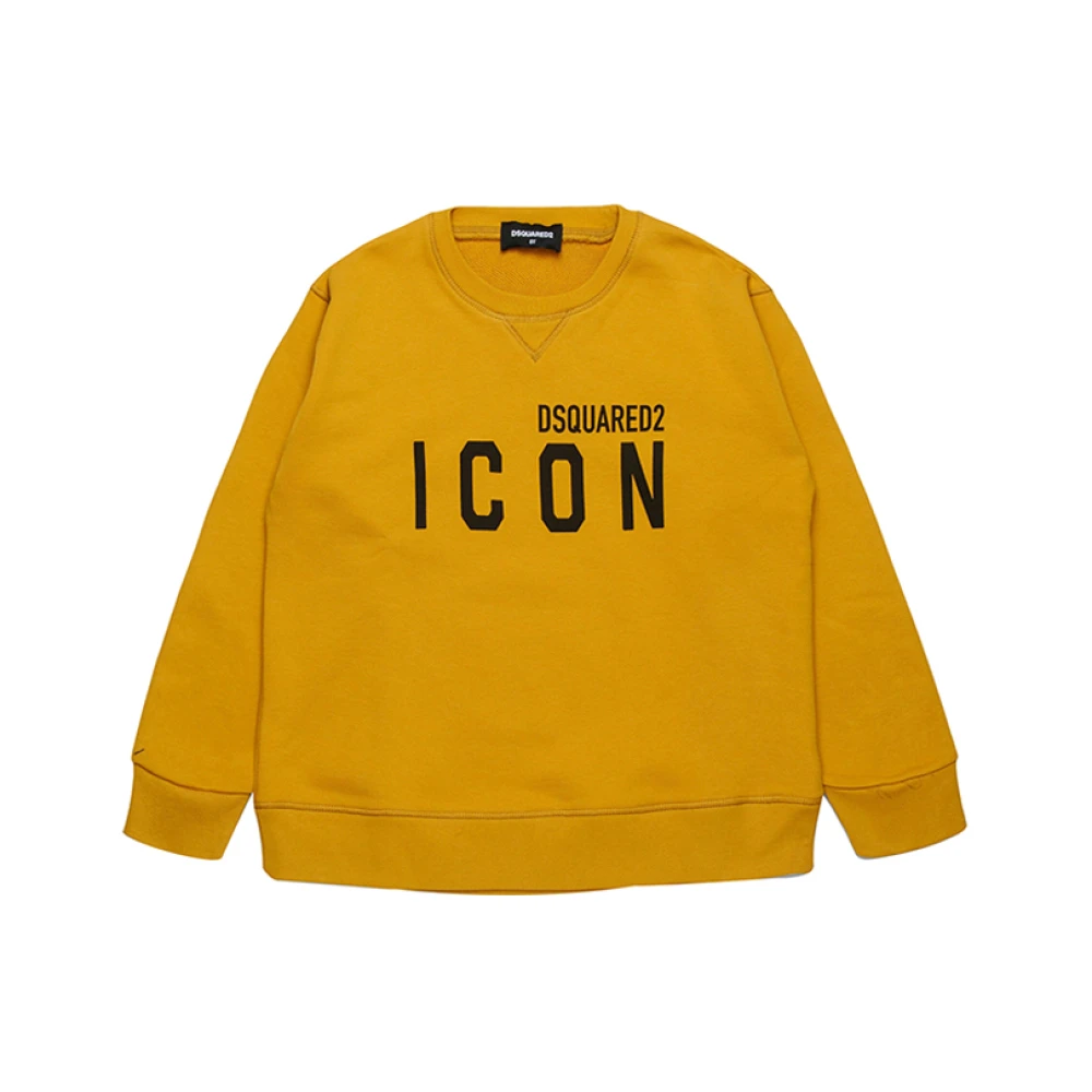 Dsquared2 Gul Barn Hoodie Trendy Logo Yellow, Unisex