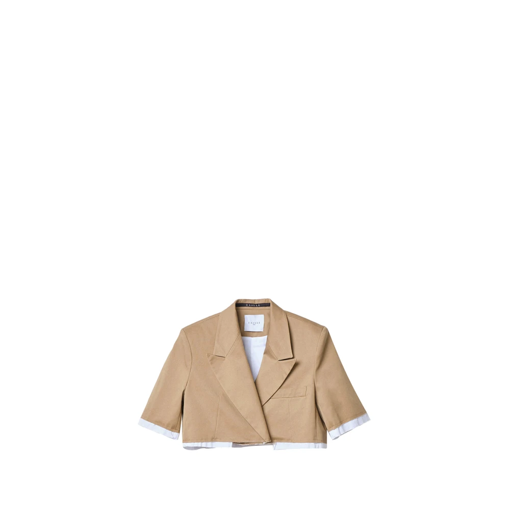 Gaëlle Paris Beige Elegant Veelzijdige Jas Beige Dames