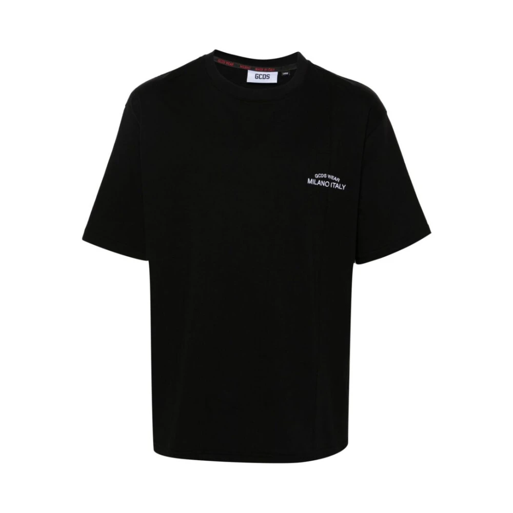 Gcds Zwart Katoenen Jersey Crew Neck T-Shirt Black Heren