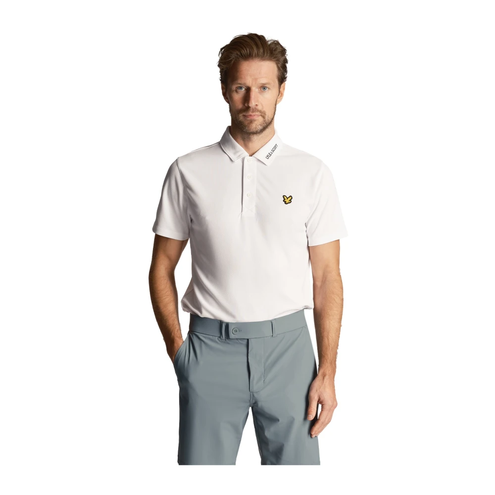 Lyle & Scott Tech Kraag Logo Polo Shirt White Heren