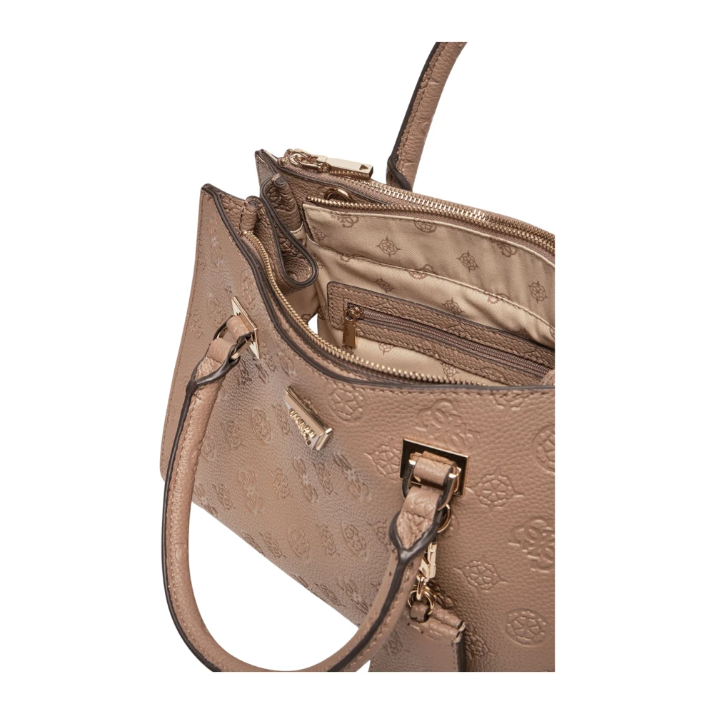 Guess Stijlvolle Society Satchel in Donker Taupe Brown Dames