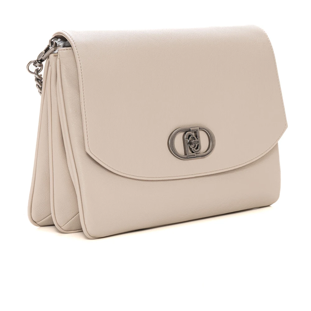 Liu Jo Stijlvolle Messenger Tas met Klep Sluiting Beige Dames