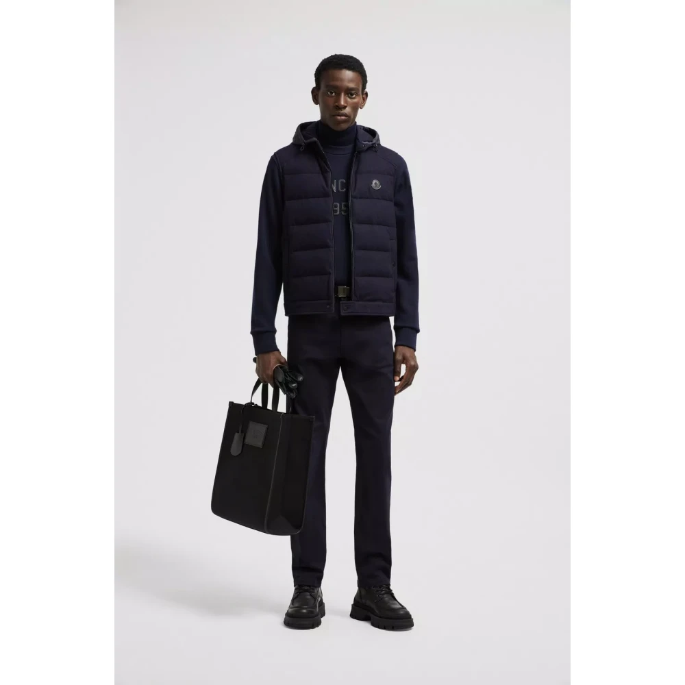 Moncler Navy Katoenen Broek Elegante Stijl Blue Heren