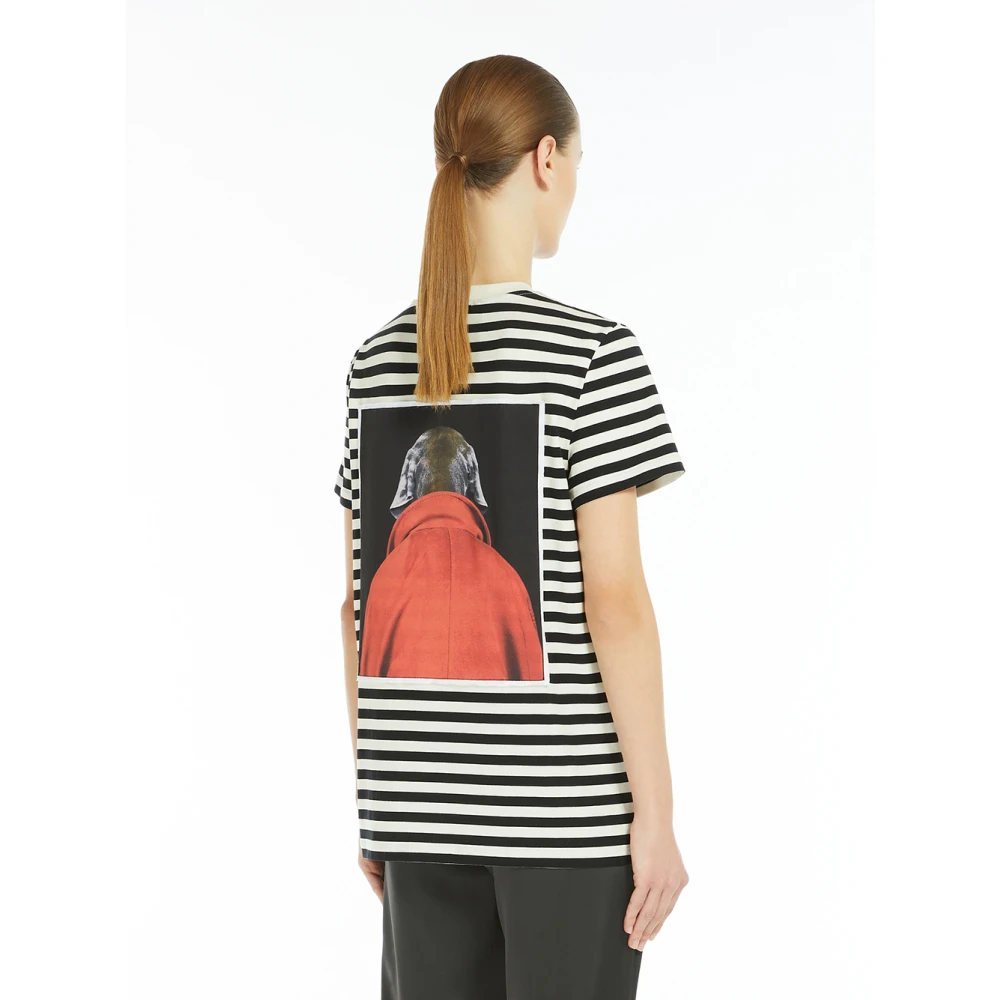 Max Mara Weimaraner Print Kortemouw T-shirt Multicolor Dames