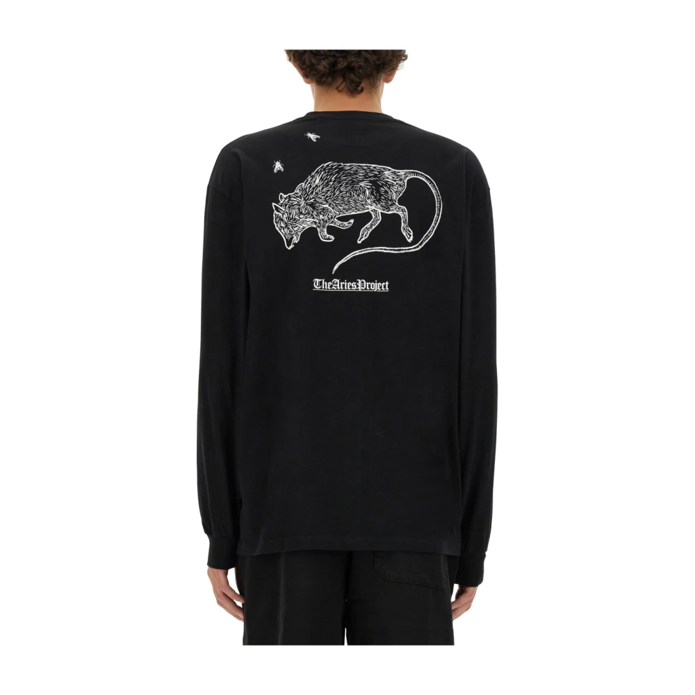 Aries Sweatshirt met logoprint Black Heren