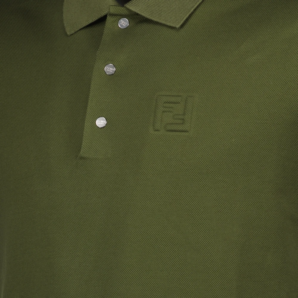 Fendi Klassieke Katoenen Polo Groen Green Heren