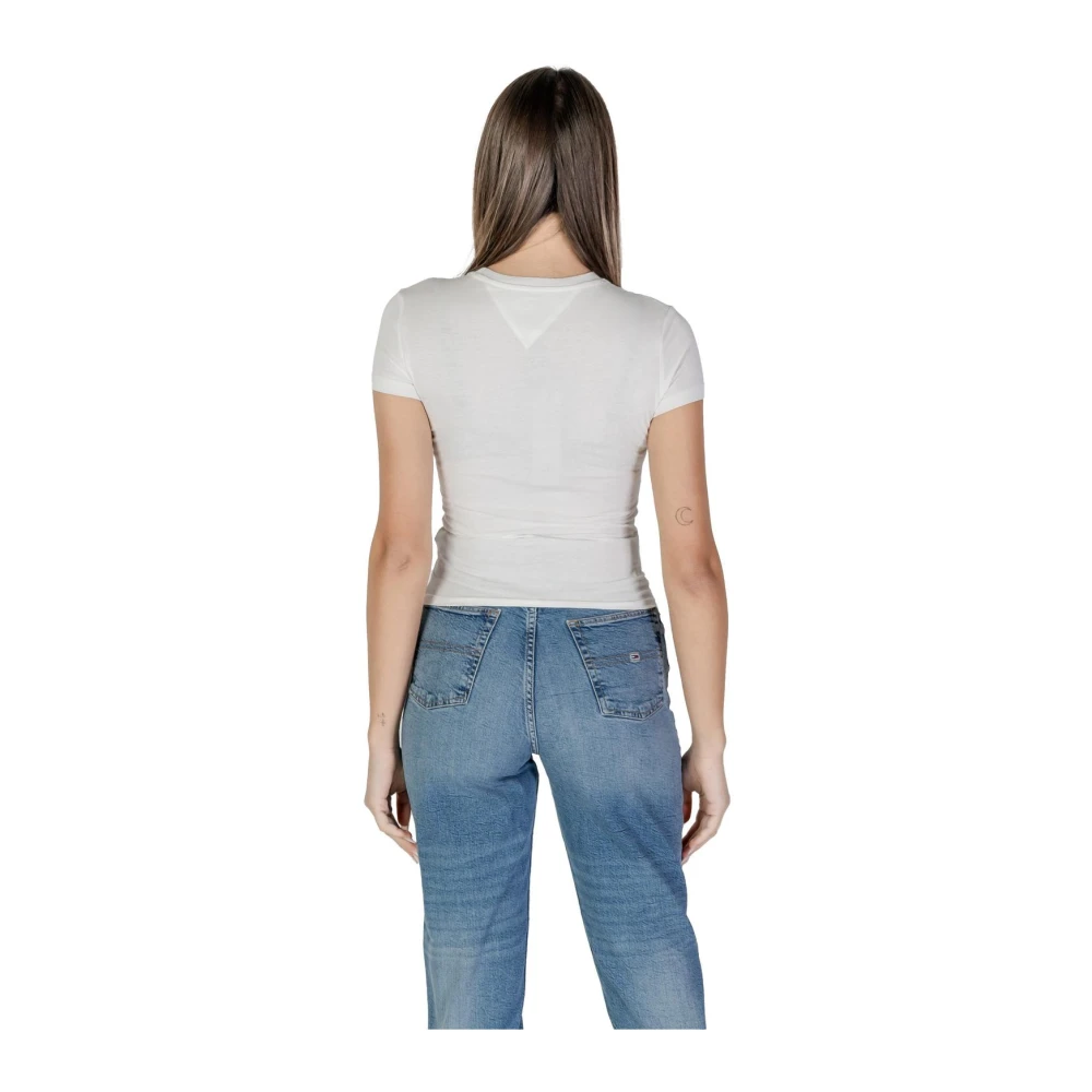 Tommy Jeans Wit Logo T-shirt Korte Mouw White Dames