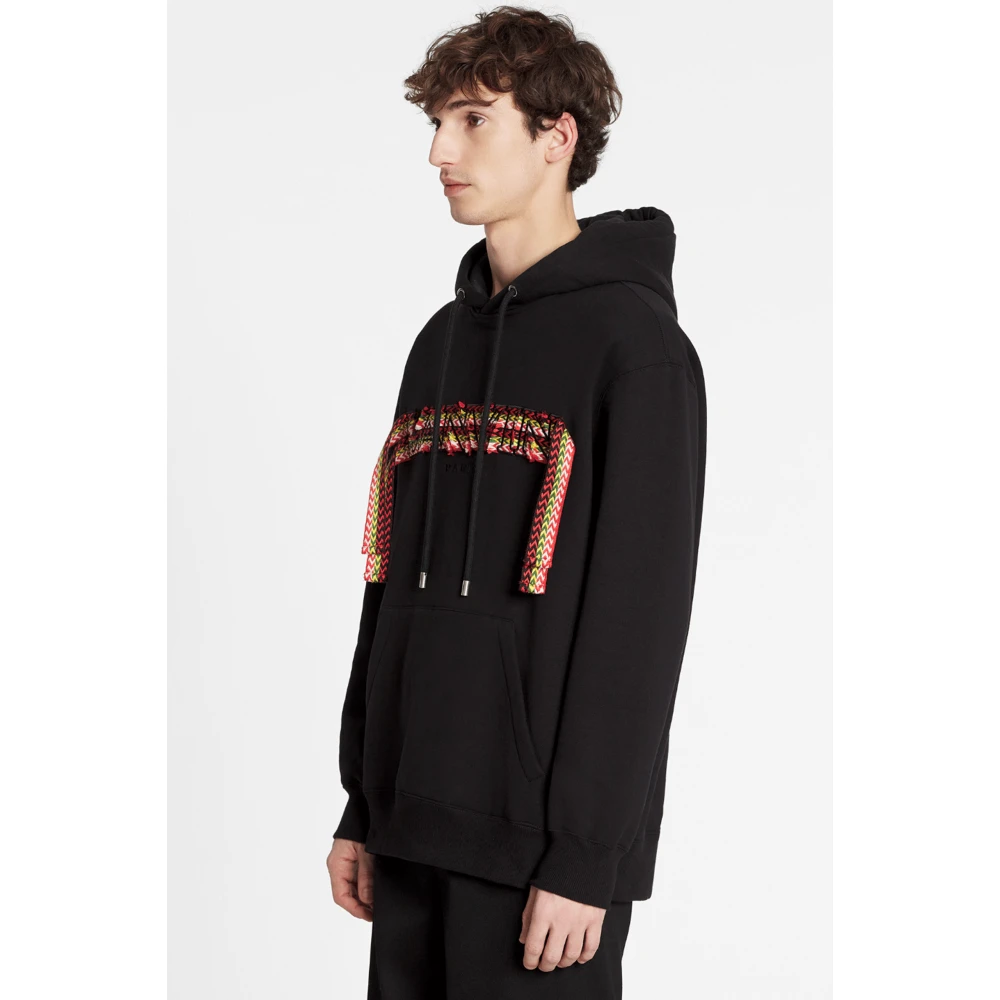 Lanvin Geborduurde Oversized Hoodie Black Heren