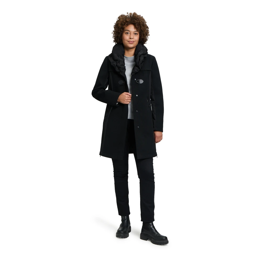Gil Bret Stijlvolle wollen jas met hoge kraag Black Dames