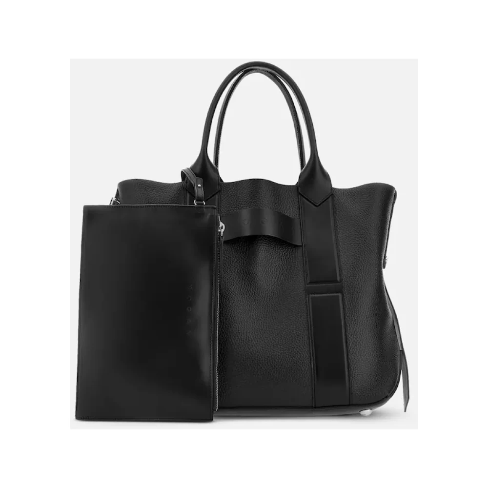 Hogan Zwarte Leren Tote Tas Black Dames