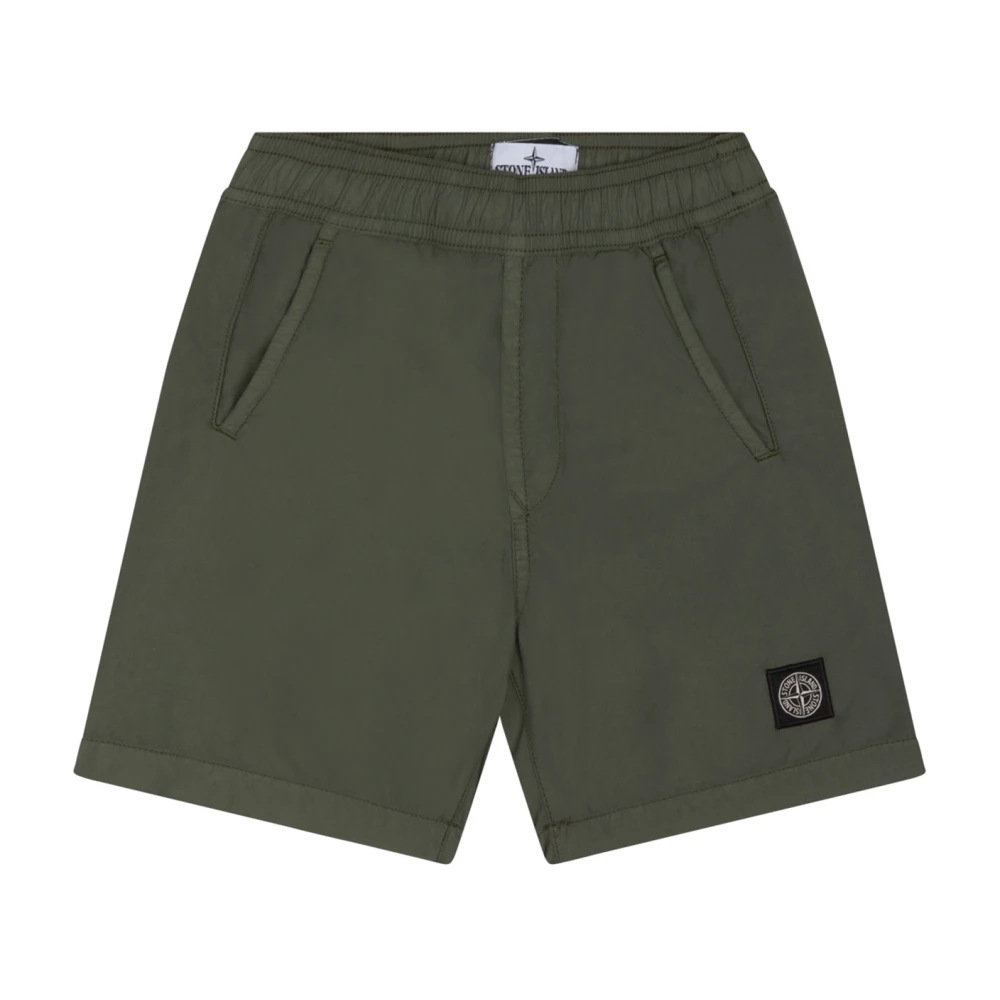 Stone Island Men's Green Compass Motif Swim Shorts