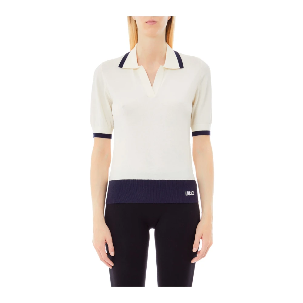 Liu Jo Mujer Beige - Polo De Punto Con Detalles A Contraste Para - Tops - M - Polo De Punto Con Detalles A Contraste Para