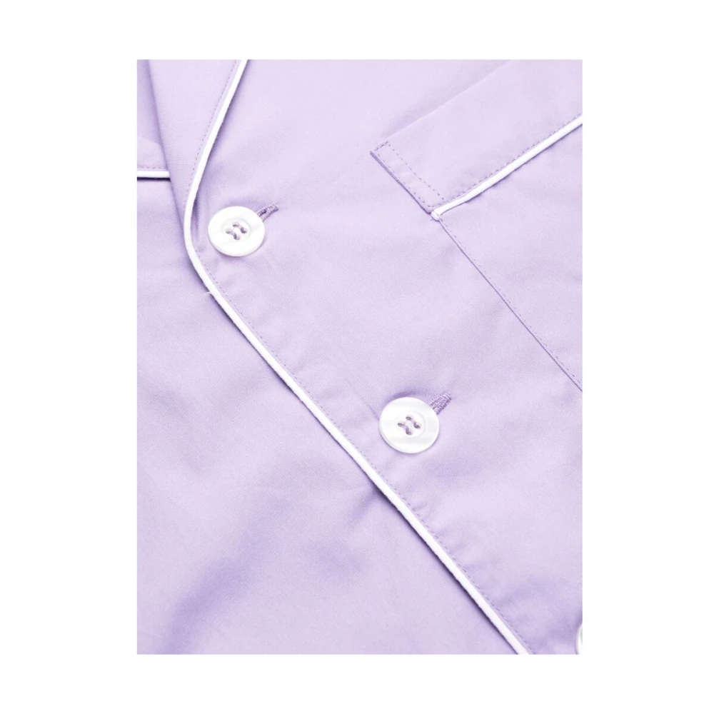 Sporty & Rich Geborduurd Logo Pyjama Top Purple Dames