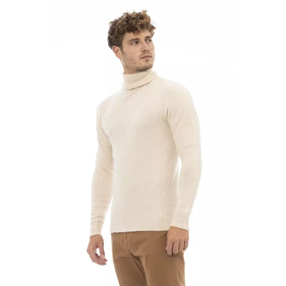 Alpha Studio Beige Coltrui met Fijne Ribbels Beige Heren