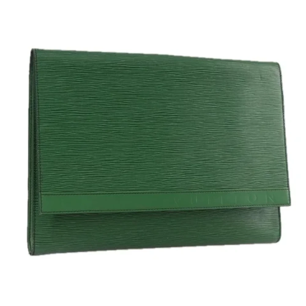 Louis Vuitton Vintage Pre-owned Leather clutches Green Dames