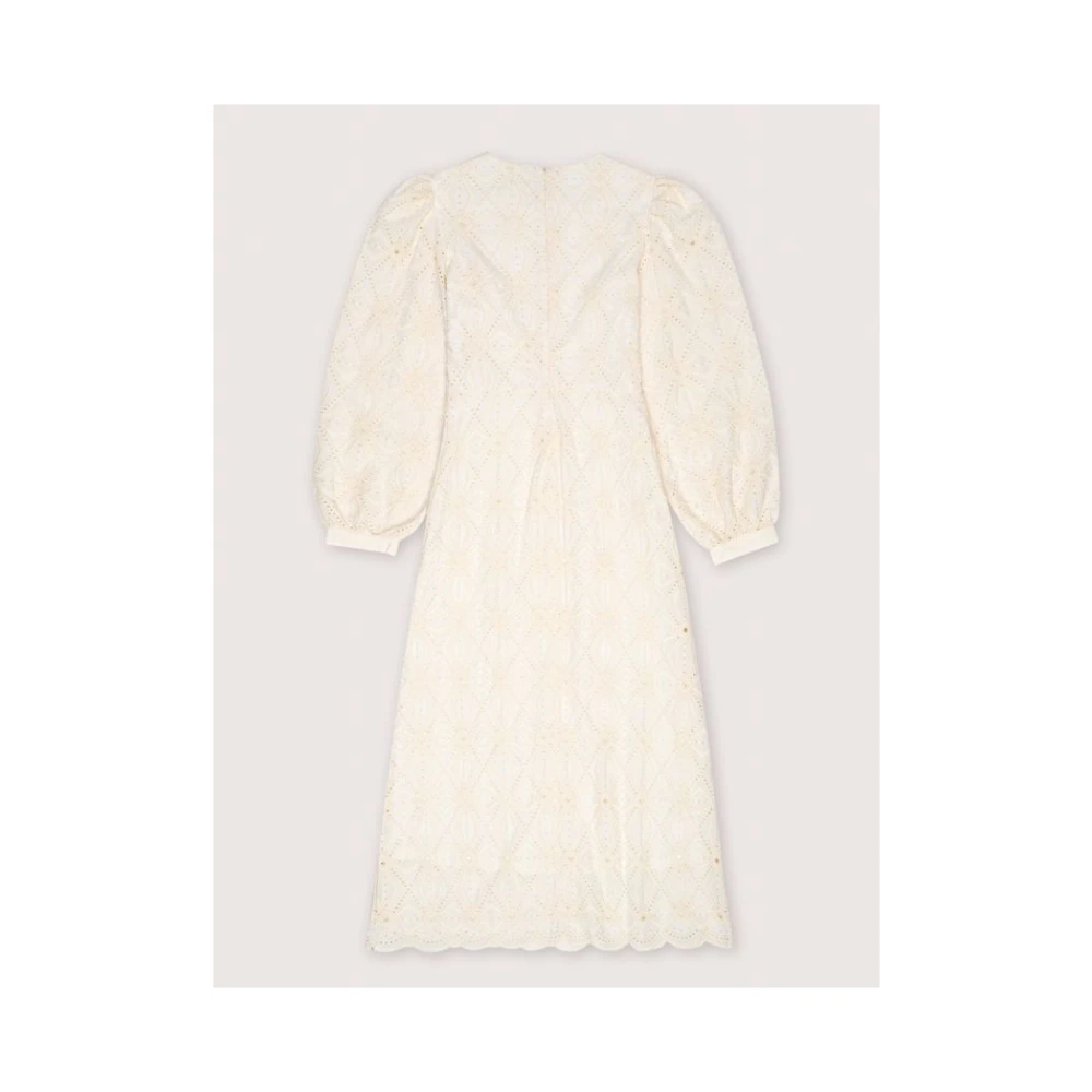 The New Society Geborduurde Voile Jurk in Ecru White Dames