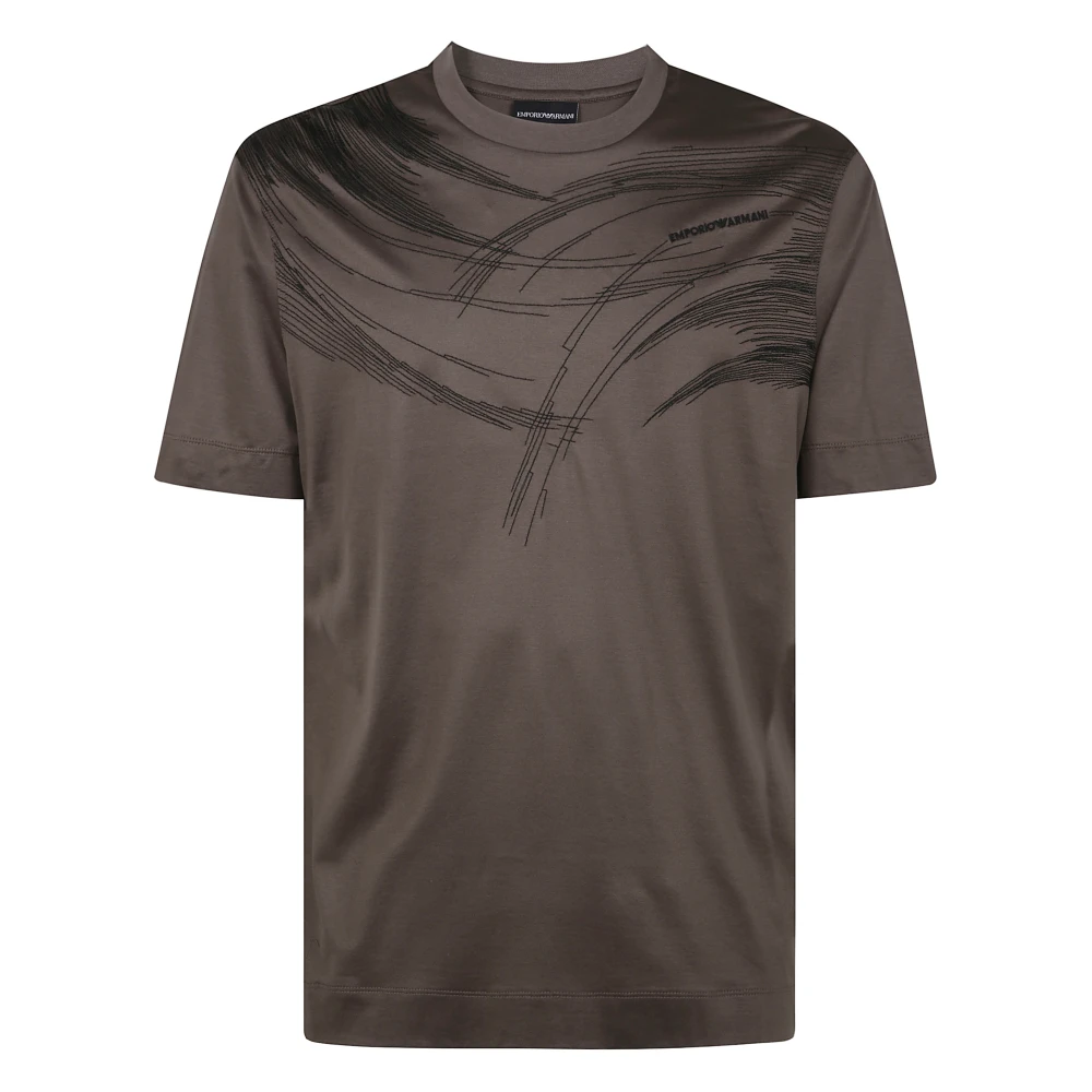 Emporio Armani Casual Katoenen T-shirt Brown Heren