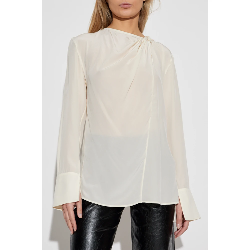 Victoria Beckham Zijden top Beige Dames