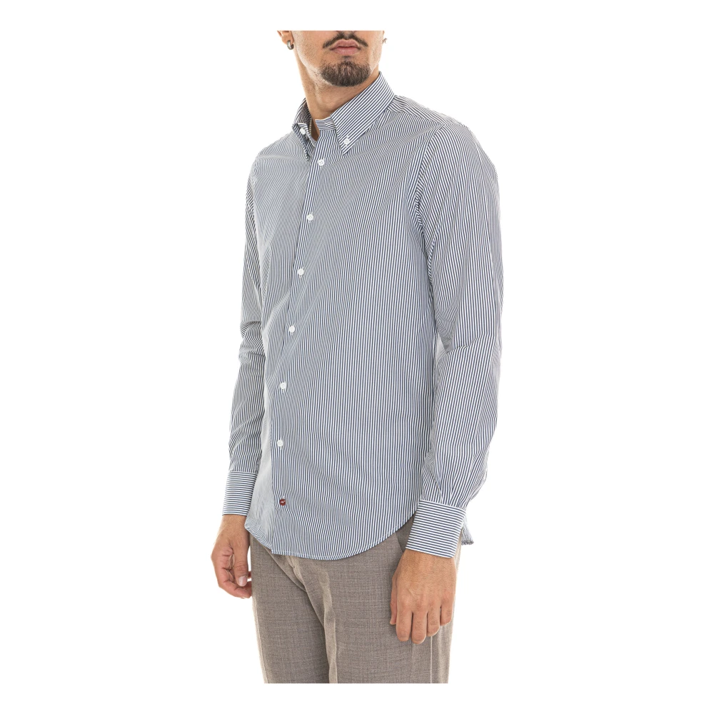 Càrrel Gestreept Button-Down Casual Overhemd Blue Heren