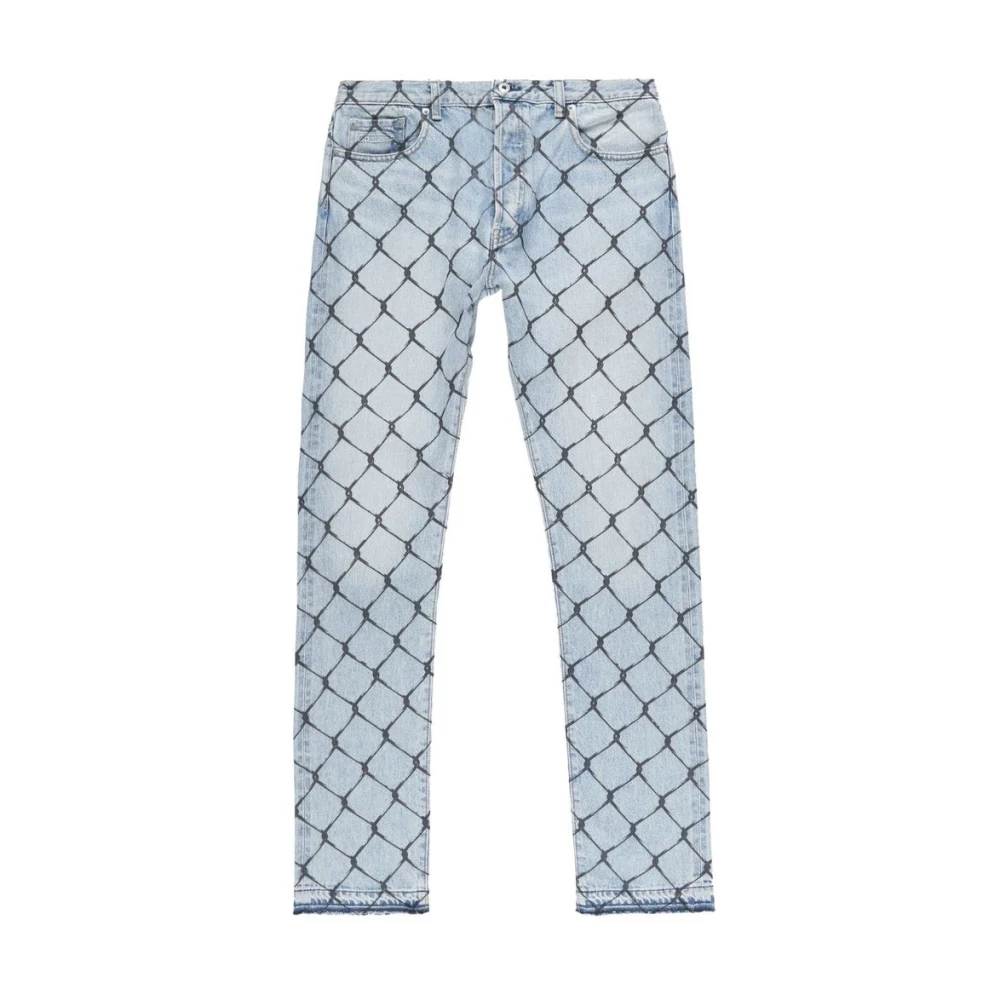 Gallery Dept. Cage Slim-Leg Jeans met Grafische Print Blue Heren