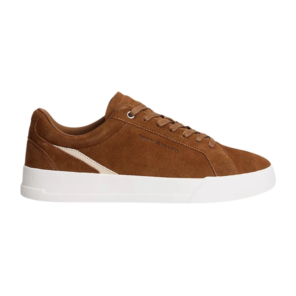 Tommy Hilfiger Men's Brown Sneakers, 8 Uk, Suede Trainers
